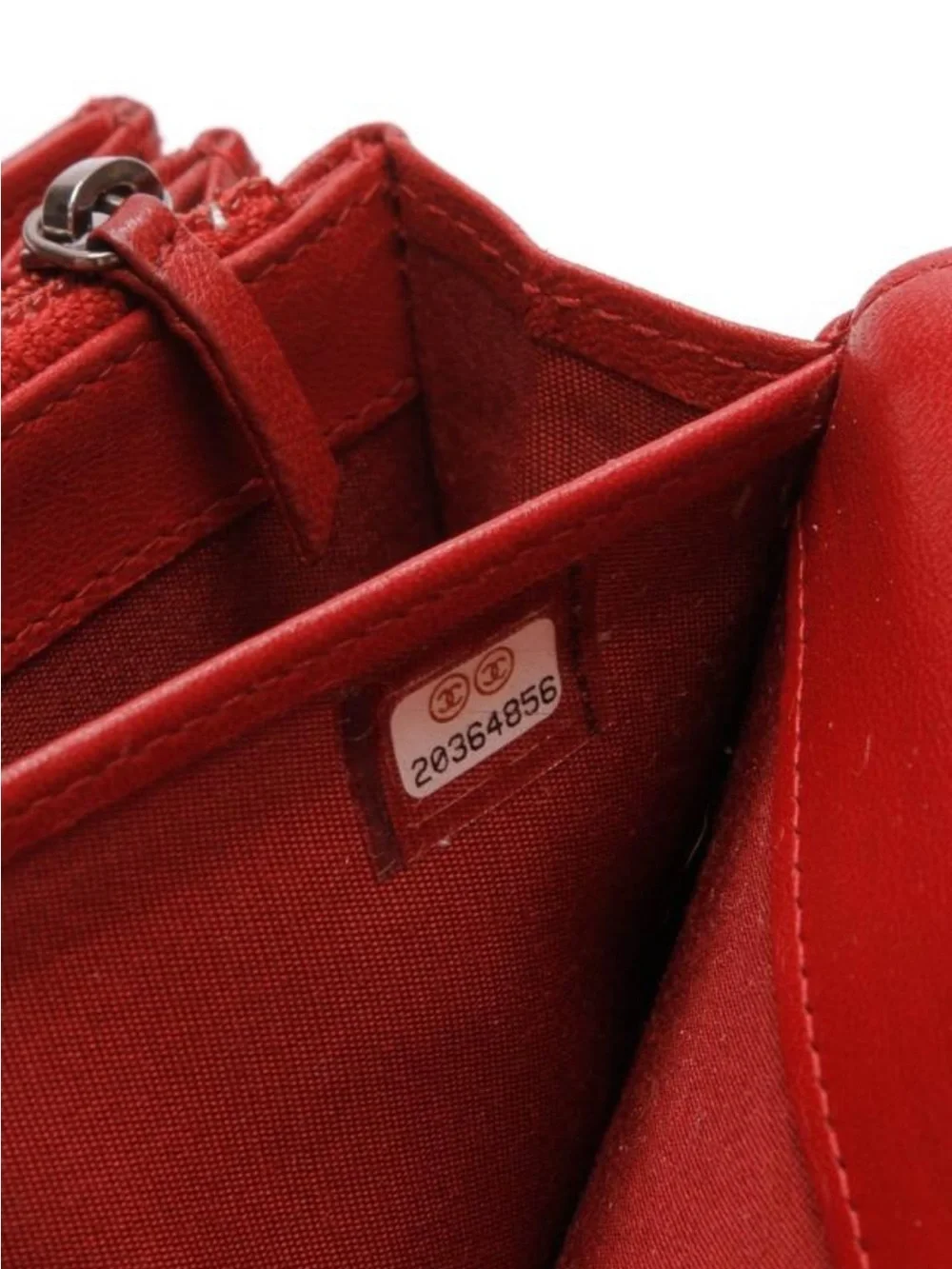 Chanel Red Boy Continental Waller in Quilted Lambskin Leather - GUC